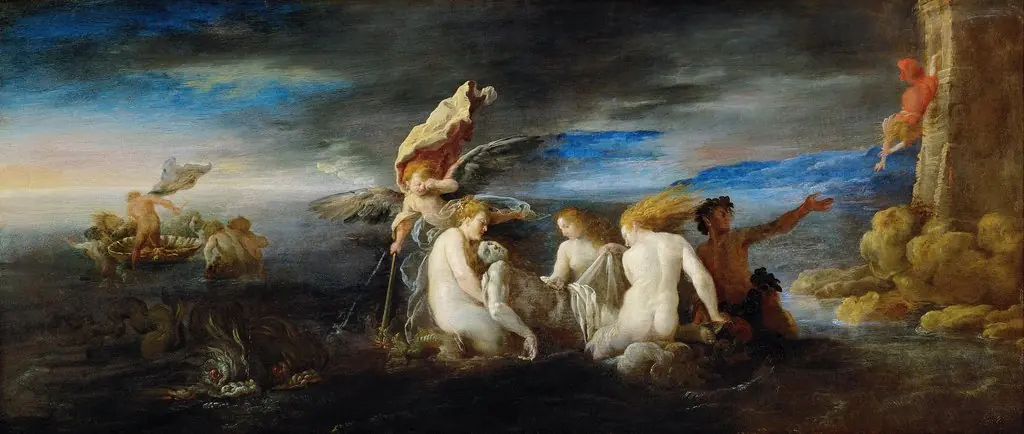 Hero mourns the dead Leander, by Domenico Fetti