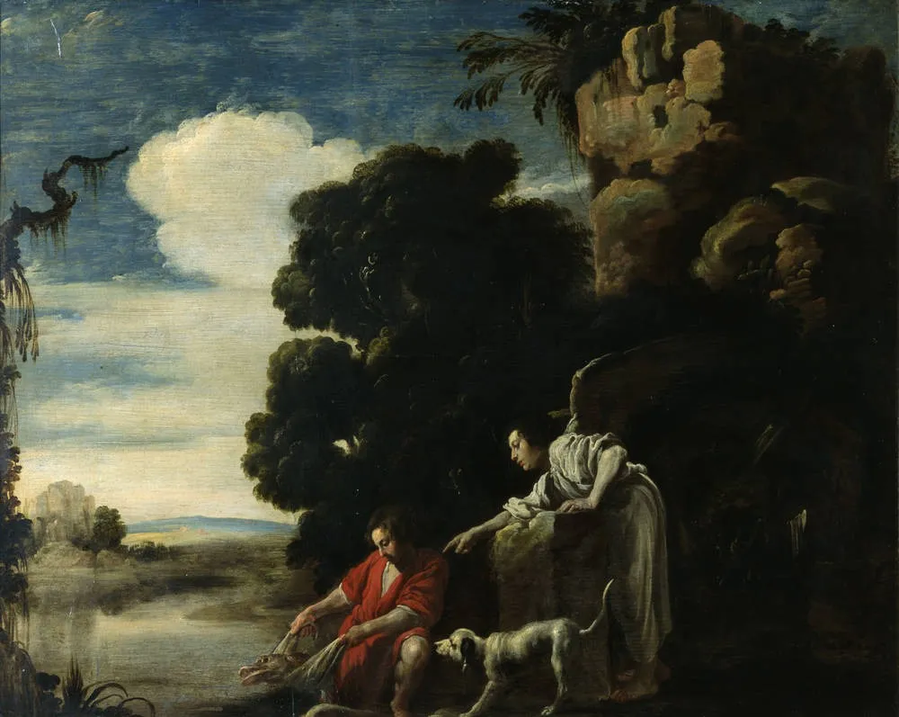 Tobias and the Angel, by Domenico Fetti, oil, 1621