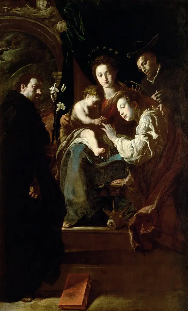 Virgin and Child with Mystical Betrothal of St. Catherine with Saints Dominic and Peter