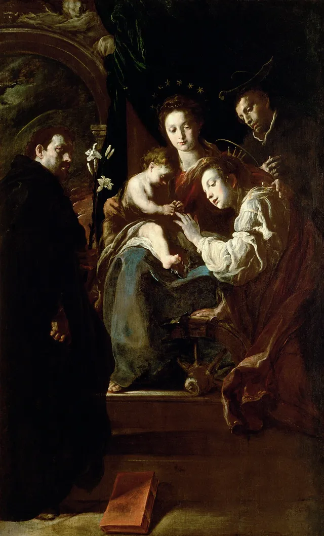 Virgin and Child with Mystical Betrothal of St. Catherine with Saints Dominic and Peter