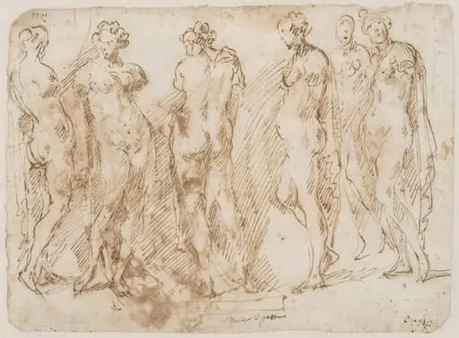 Six studies after an armless state of a female nude, by Domenico Gargiulo