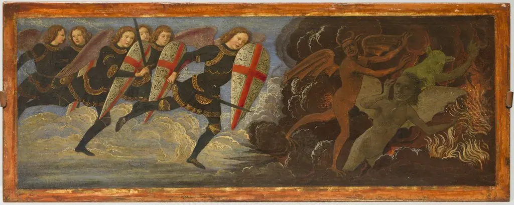 Archangel Saint Michael and the Angels at War with the Devil, by Domenico Ghirlandaio