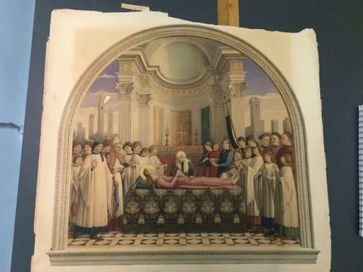 copy after the Burial of Santa Fina, Domenico Ghirlandaio in Collegiata, San Gimignano (Siena), by Domenico Ghirlandaio