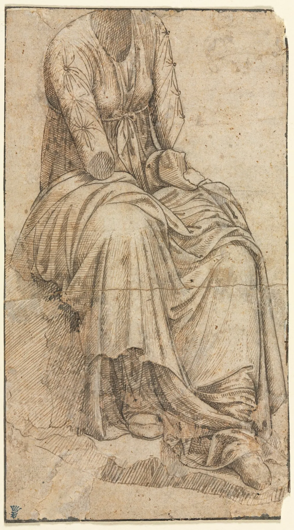 Copy of a Roman Statue of a Seated Woman, by Domenico Ghirlandaio, 1470