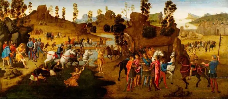 Julius Caesar and the Crossing of the Rubicon (scene from the story of Alexander the Great), by Domenico Ghirlandaio