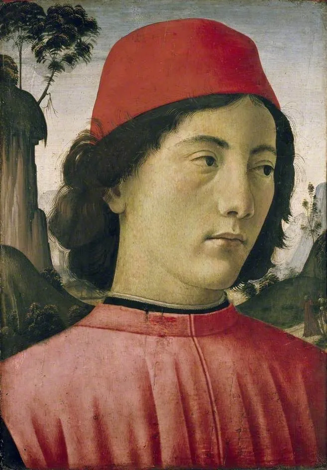 Portrait of a young Man, by Domenico Ghirlandaio, tempera, 1489