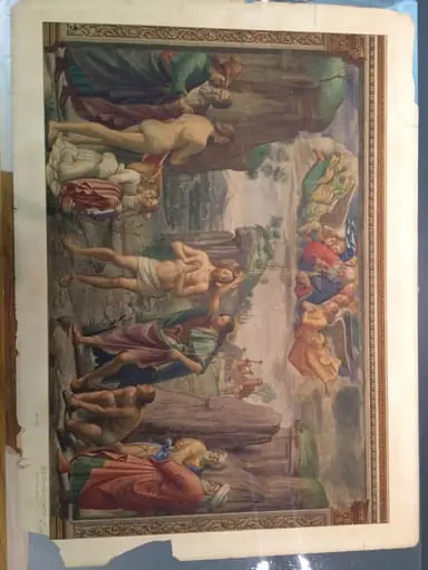 Watercolour, copy after the Baptism of Christ, Domenico Ghirlandaio in the Tornabuoni Chapel, Santa Maria Novella (Florence), by Domenico Ghirlandaio
