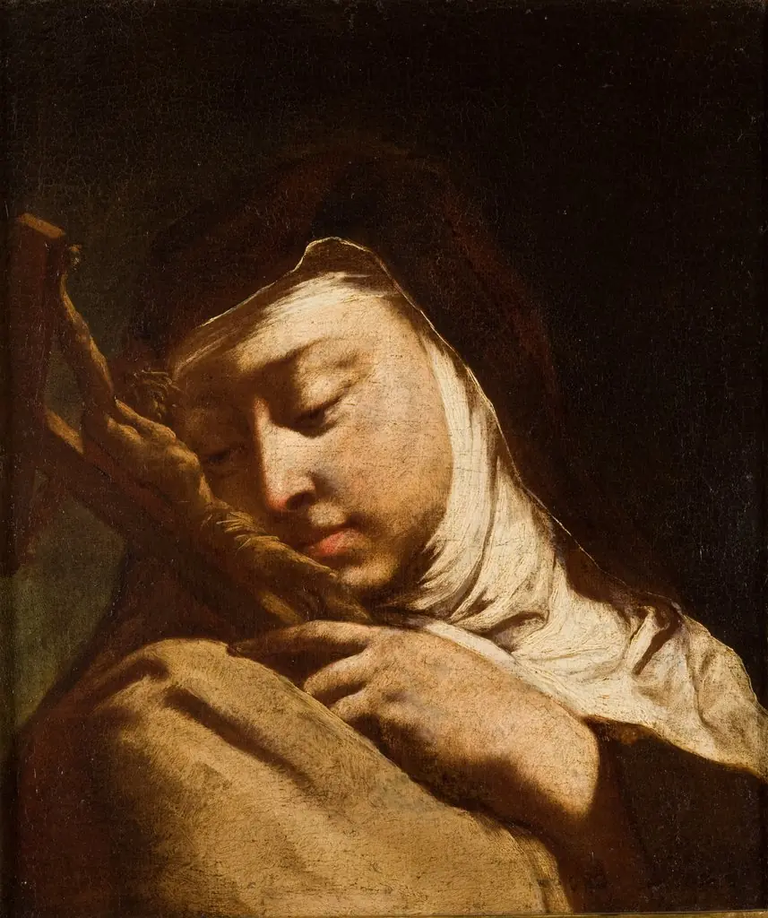 Saint Teresa of Ávila Contemplating the Cross, by Domenico Maggiotto