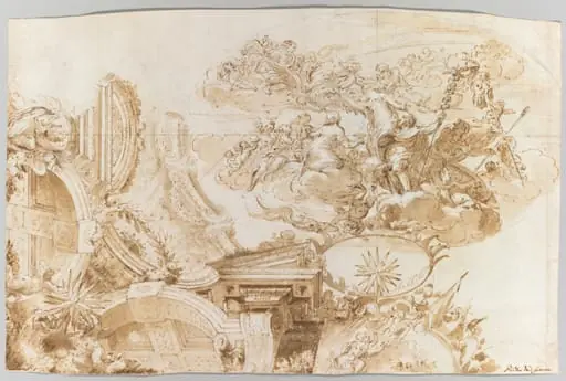 The Apotheosis of Romulus: Design for a Ceiling, by Domenico Maria Canuti
