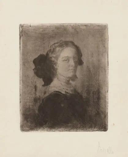 A Young Woman with a Bow in Her Hair, by Domenico Morelli