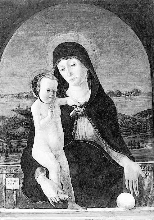 The Virgin and Child, by Domenico Morone, paint, 1492