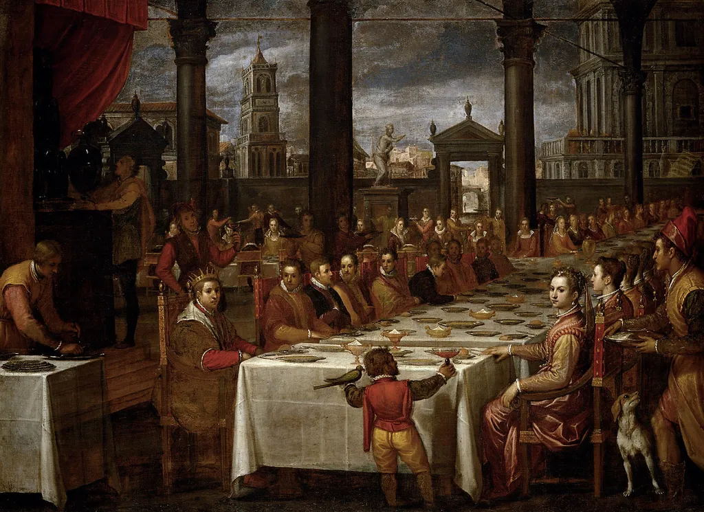 Wedding feast of Grand Duke Ferdinand I of Tuscany (1549-1609), by Domenico Passignano, unspecified, 1596