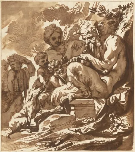 A Satyr Entertaining His Family, by Domenico Piola