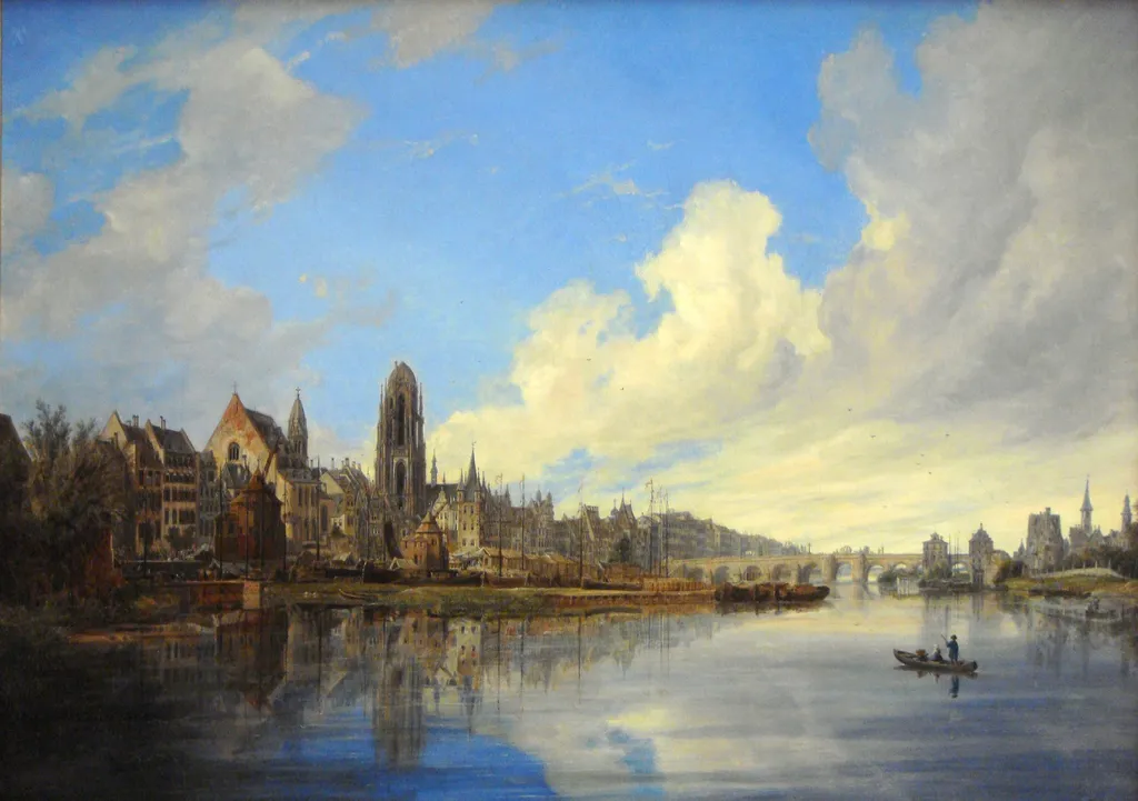 View of Frankfurt/M, by Domenico Quaglio the Younger, oil, 1831