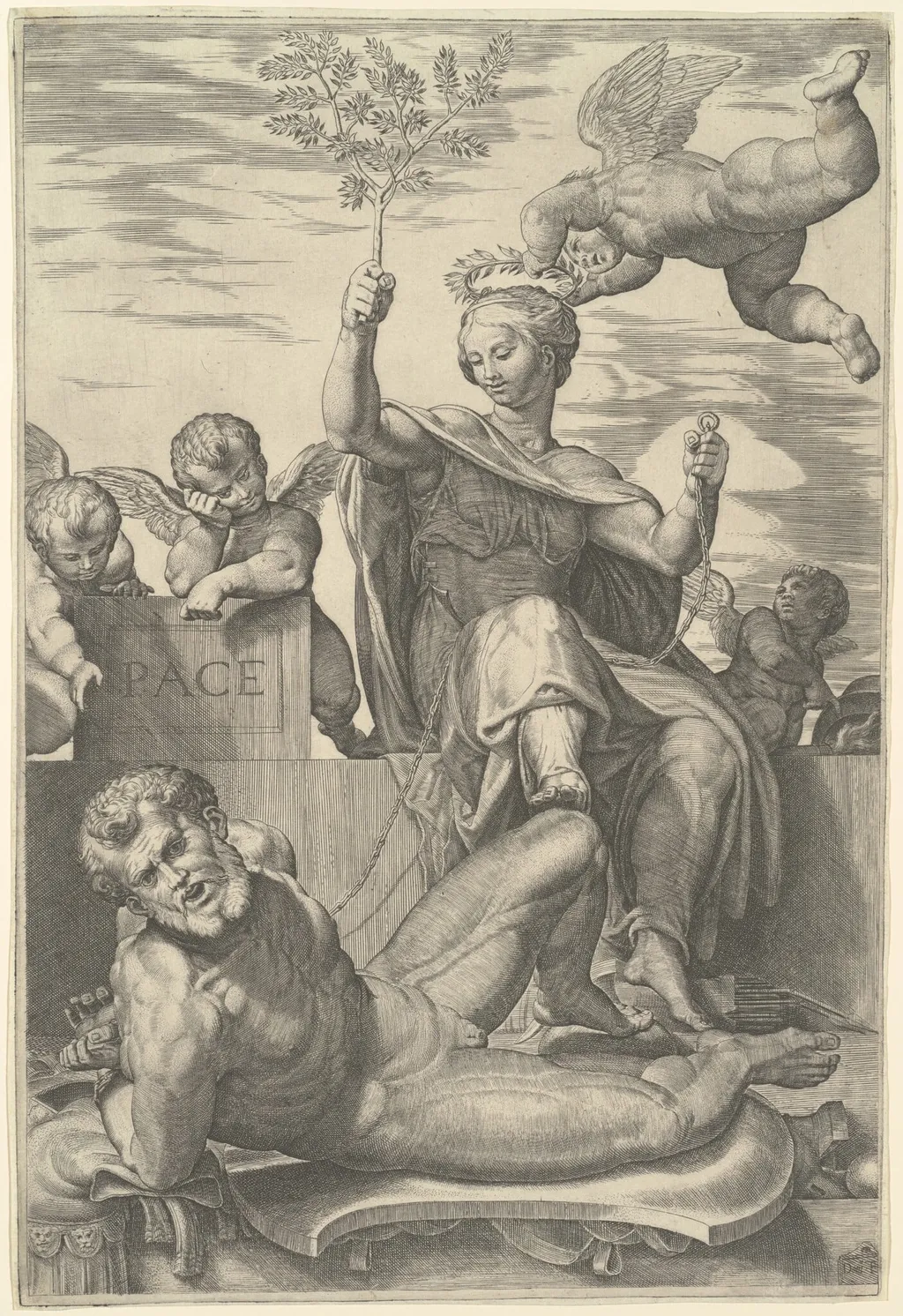 Allegory of Peace, by Domenico Tibaldi, ink, 1560