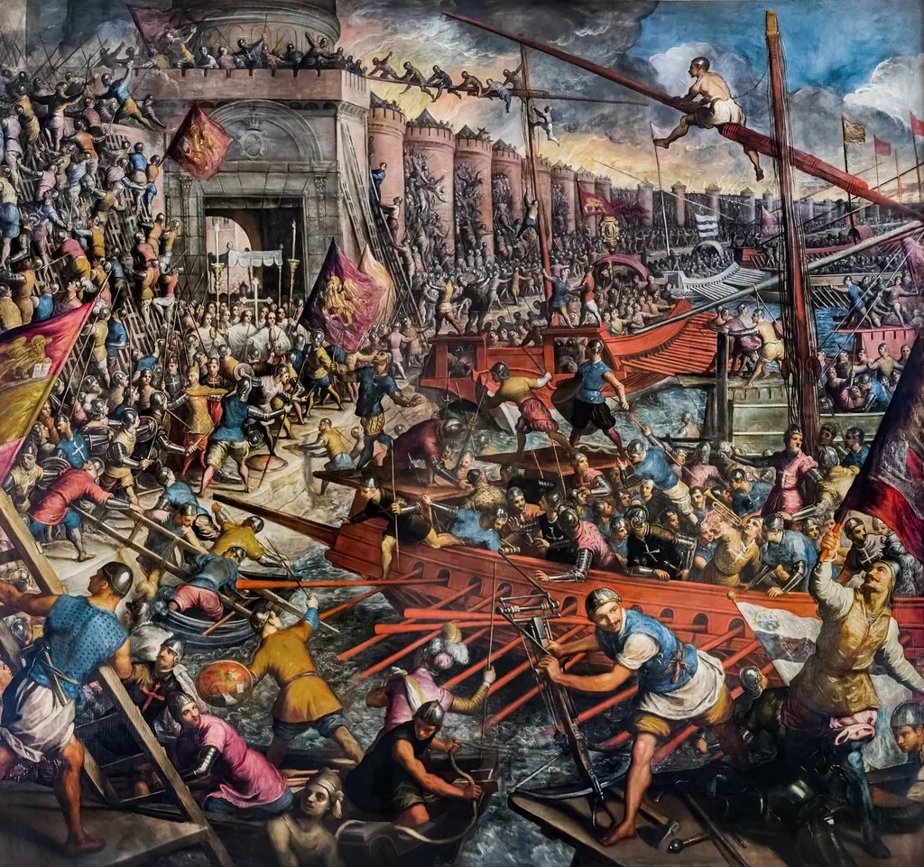 Fall or second capture of Constantinople, by Domenico Tintoretto
