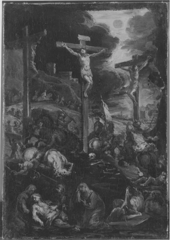 Kreuzigung Christi (Kopie nach dem Altarbild der Münchner Augustinerkirche) (Kopie nach), by Domenico Tintoretto, unspecified, 1607