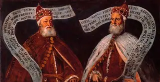 Portrait of Pietro Lando and Francesco Donato, by Domenico Tintoretto, 1570