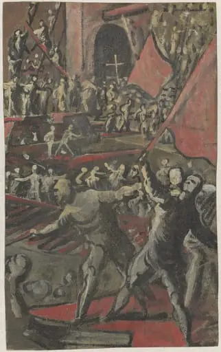 Venetian Soldiers Attacking Constantinople (recto), by Domenico Tintoretto
