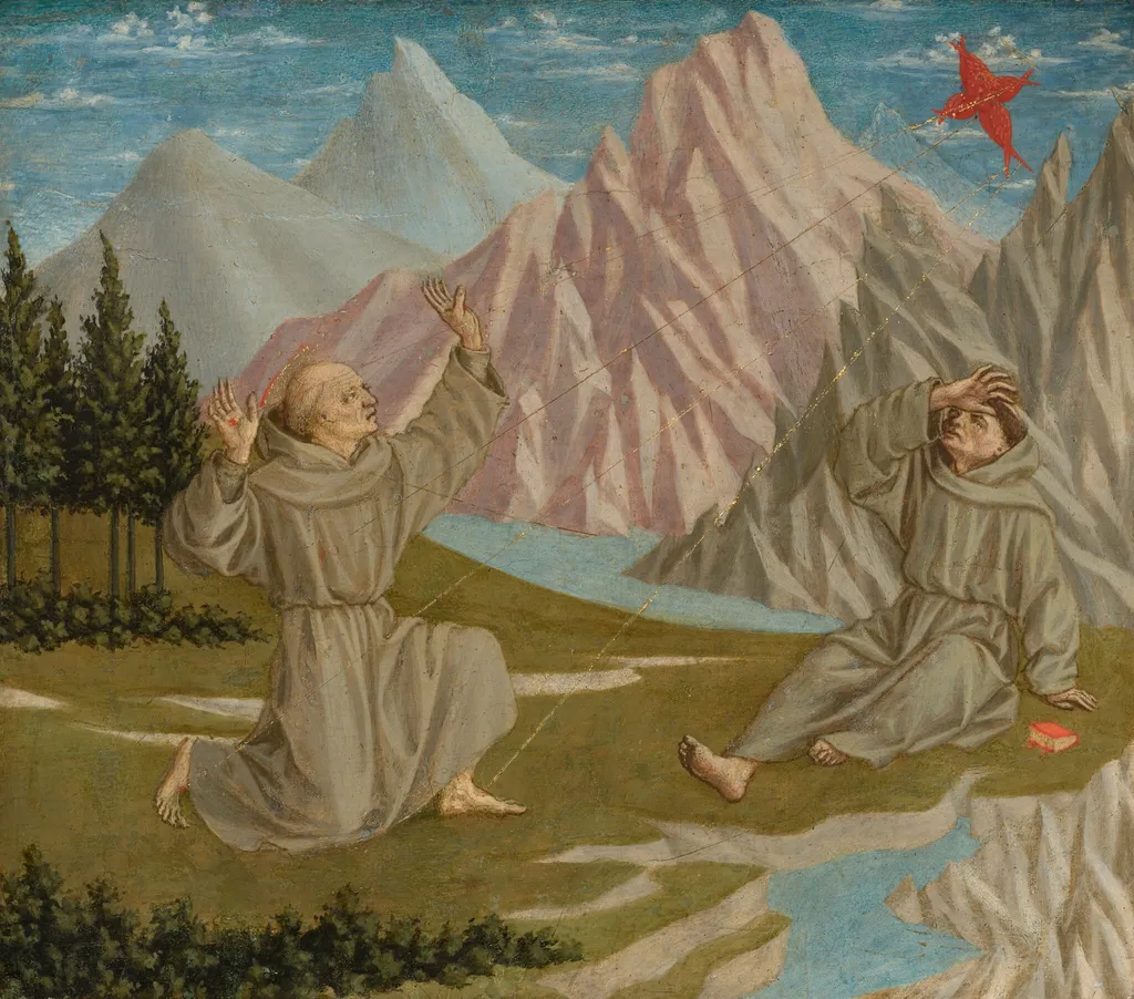 Saint Francis Receiving the Stigmata, by Domenico Veneziano, tempera, 1448
