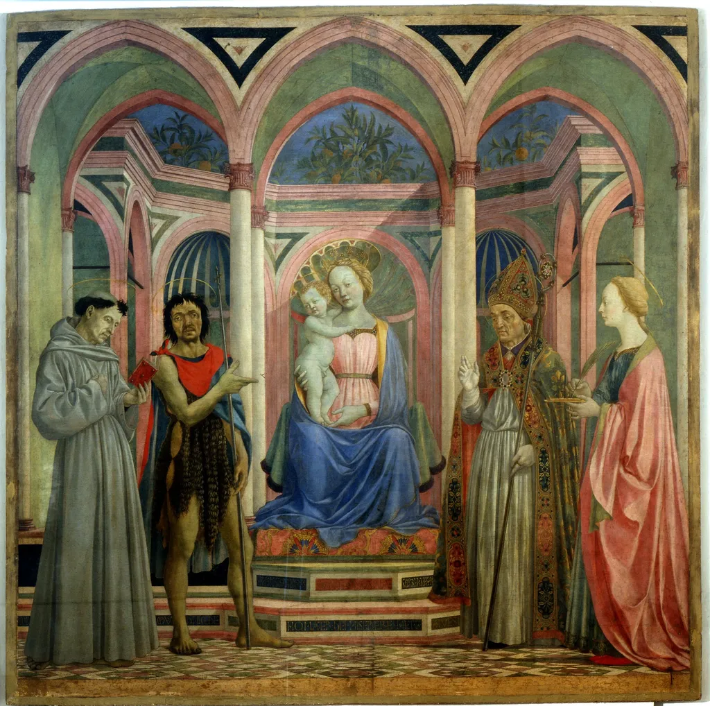 Santa Lucia de' Magnoli Altarpiece, by Domenico Veneziano, tempera, 1445