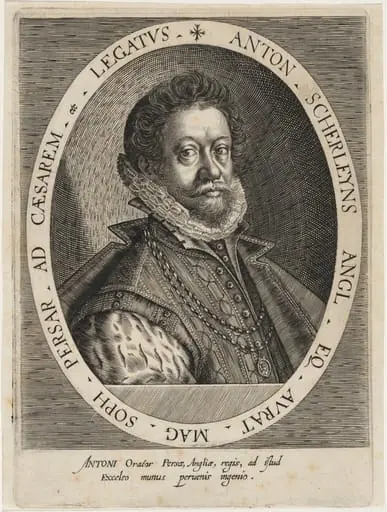 Sir Anthony Shirley, Traveler and Ambassador to Persia, by Dominicus Custos