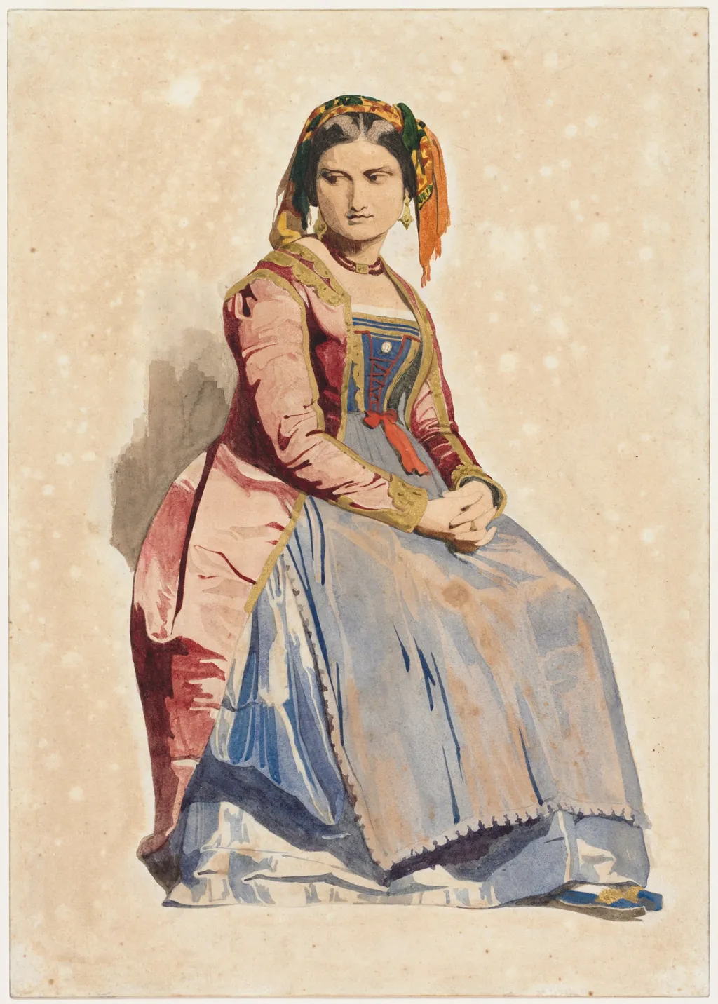 Seated Italian Woman, by Dominique Papety, 1804