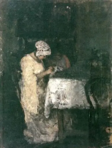 Interior cu femei la masă, by Dona Niculina Delavrancea