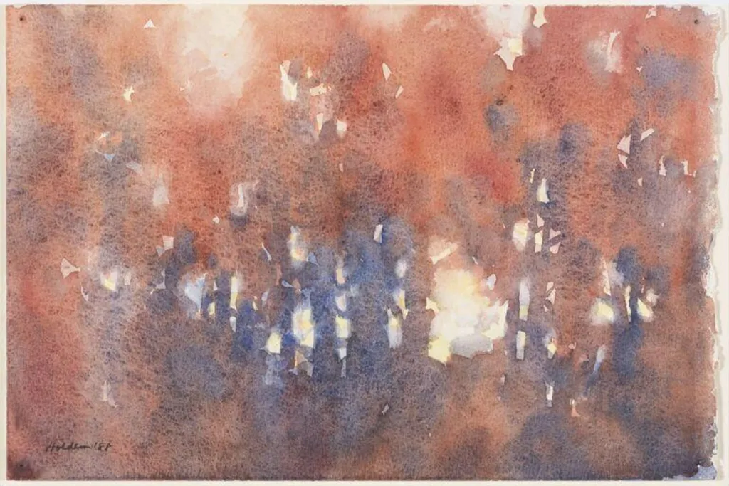 October Woods III, by Donald holden, watercolor, 1988