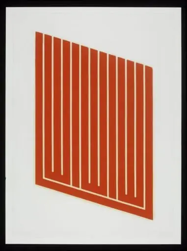 11-R. The thirteenth of fifteen woodcuts comprising The Parallelogram Suite, by Donald Judd