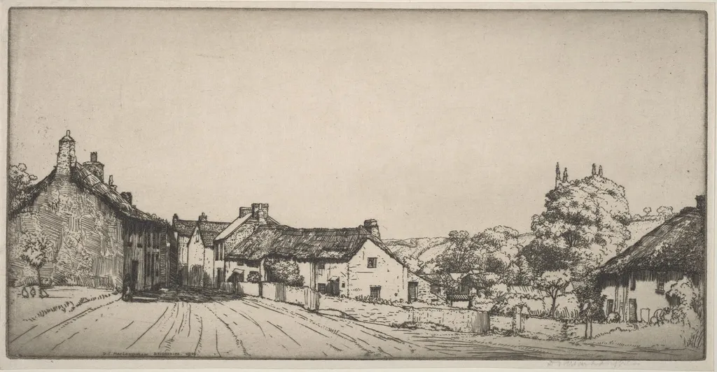 A Devonshire Village, by Donald Shaw MacLaughlan, ink, 1906