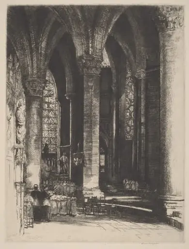 Interior of Chartres, by Donald Shaw MacLaughlan