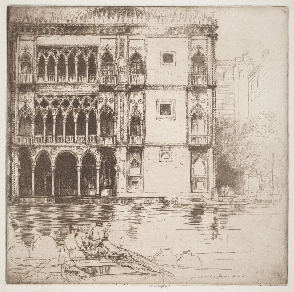 The Ca d'Oro, by Donald Shaw MacLaughlan, ink, 1922