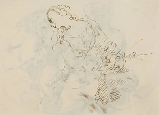 Female Figure (Penitent Magdalene?) [verso], by Donato Creti