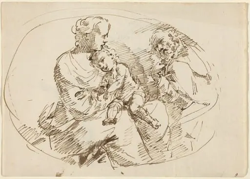 Holy Family [recto], by Donato Creti