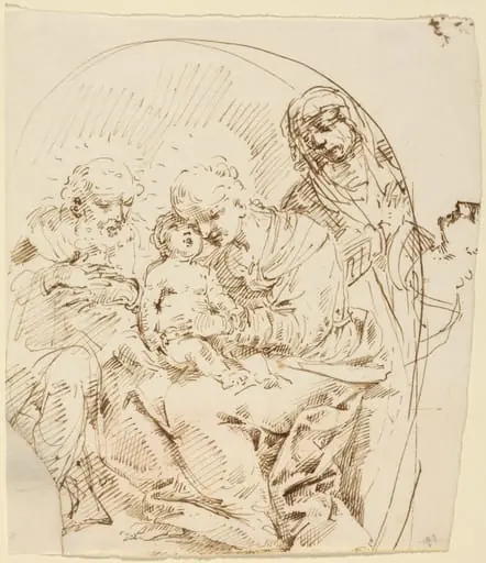 Holy Family with Saint Anne and Female Head in Profile, by Donato Creti