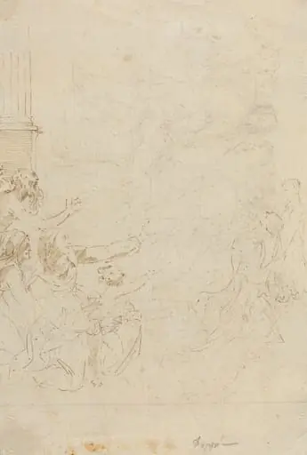 Seven Figures Witnessing an Ascension [verso], by Donato Creti