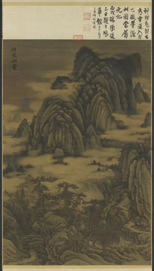 五代南唐董源洞天山堂 軸, by Dong Yuan