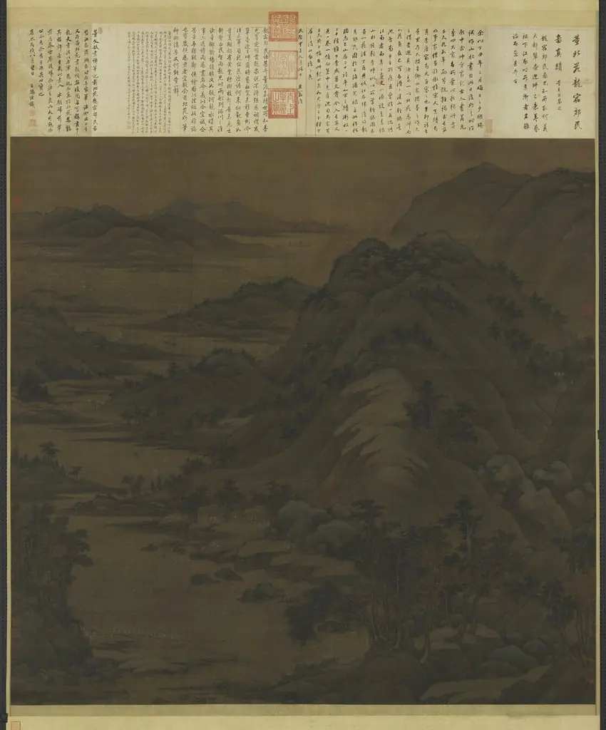 五代南唐董源龍宿郊民圖　軸, by Dong Yuan