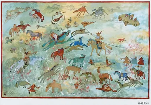 painting, by Dorjdan, Mongols Sanjaajamts