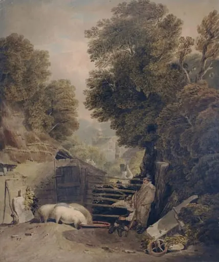 Landscape and Figures : Scene in Windsor Forest, by Dorrell