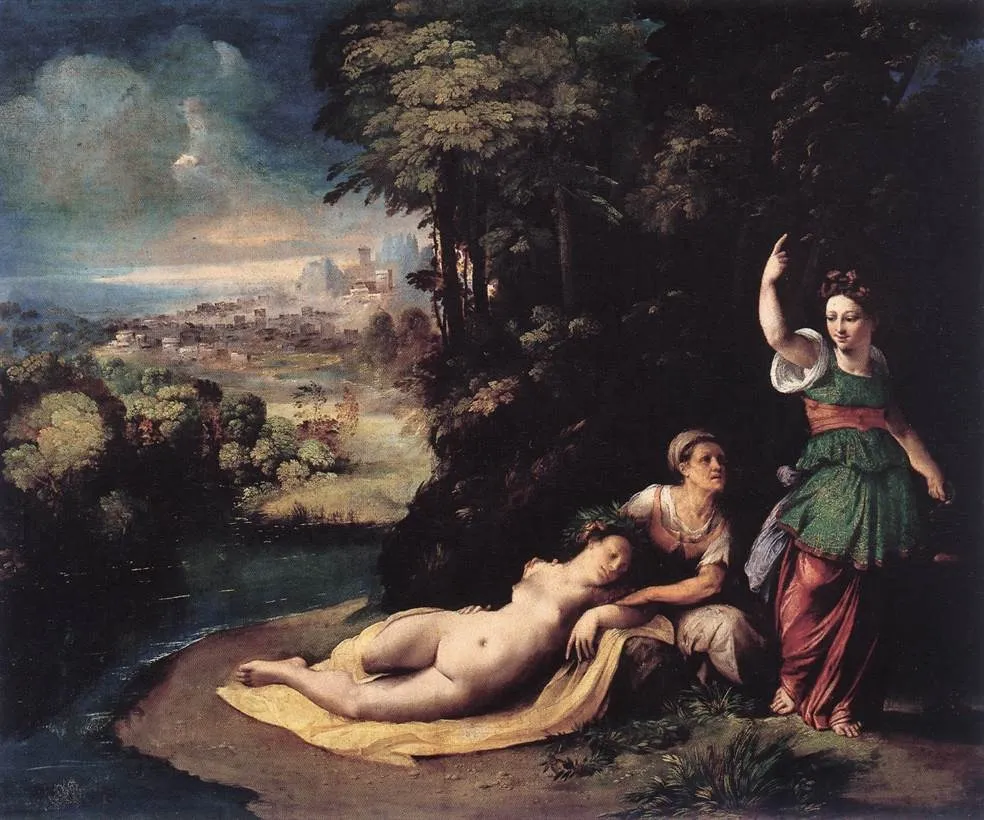 Diana and Callisto, by Dosso Dossi, oil, 1529