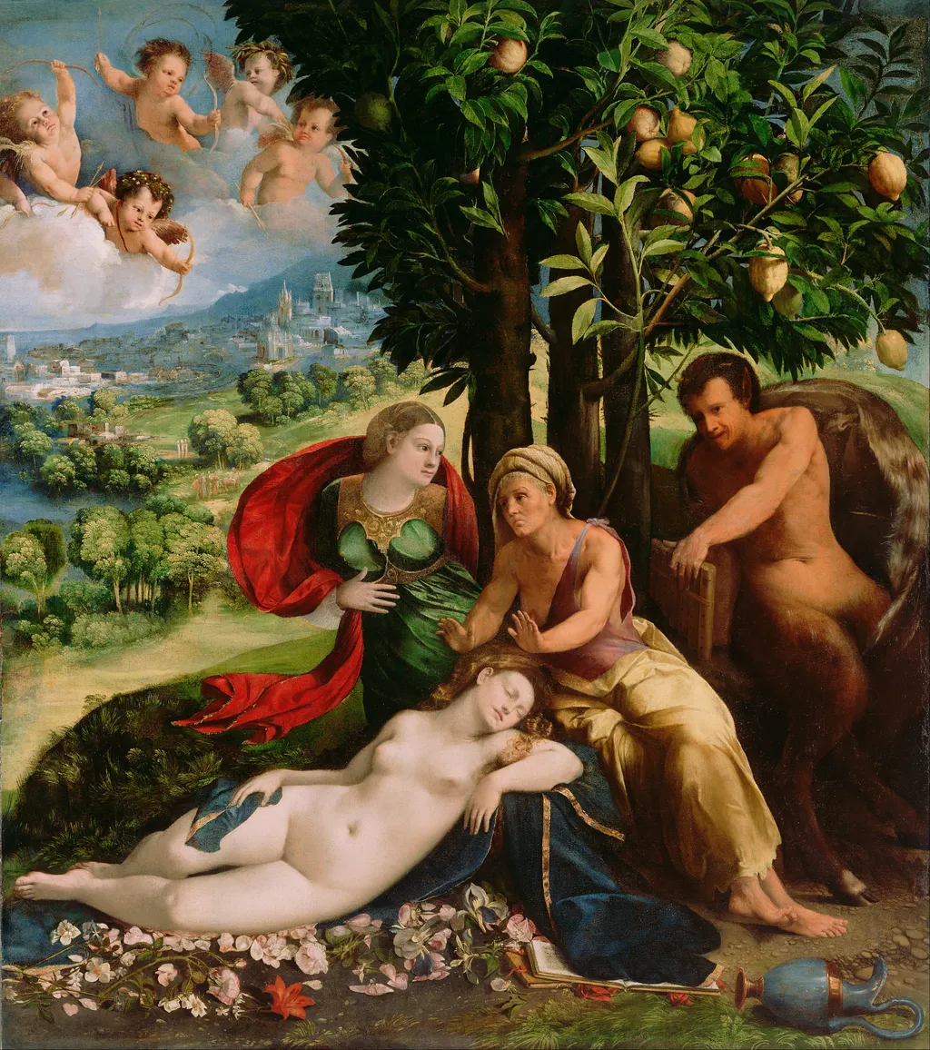Mythological Scene, by Dosso Dossi, oil, 1524