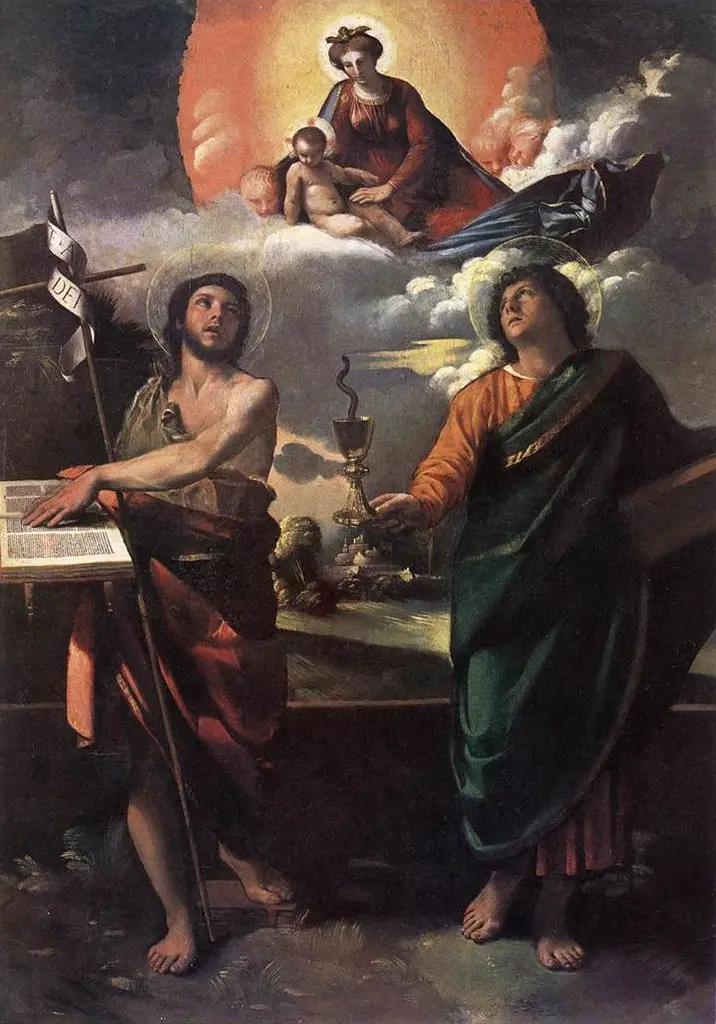 The Virgin Appearing to Sts John the Baptist and John the Evangelist, by Dosso Dossi