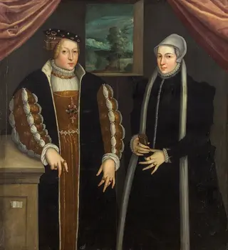 Double portrait of two ladies; Maria of Brandenburg and Christina of Denmark (?)