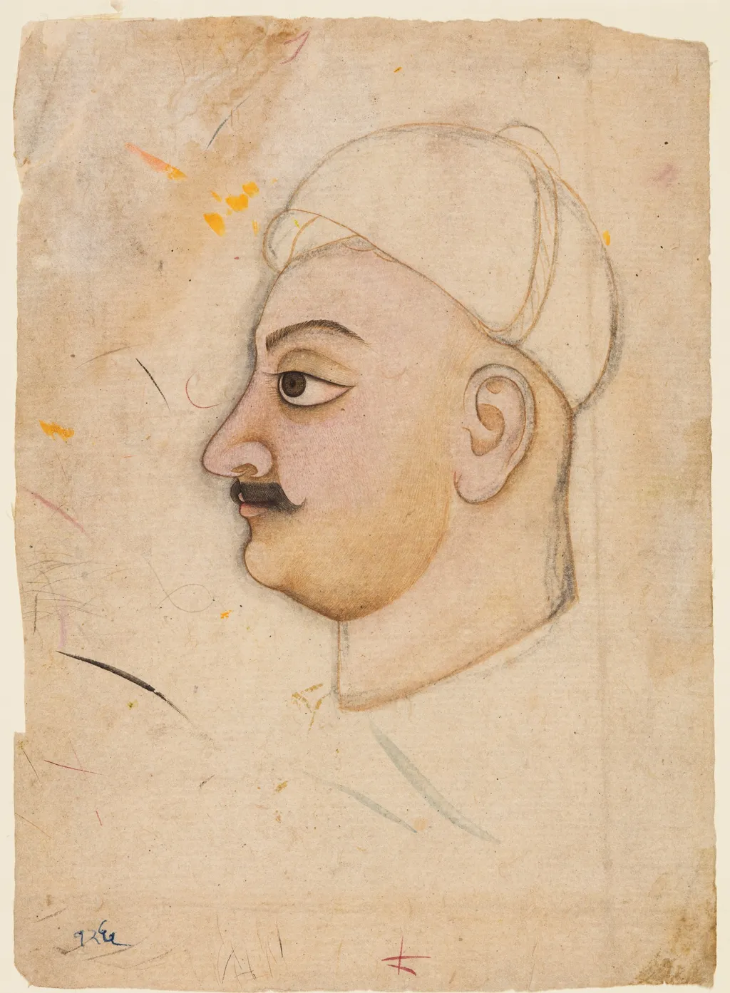 Drawing of a Man’s Head with an Unusual Turban, unspecified, 1790
