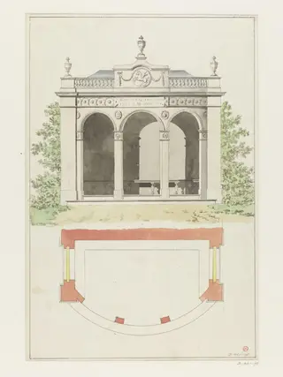 Drawing of a pavilion