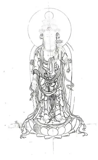 十一面観音像下絵|Drawing of Eleven-headed Kannon