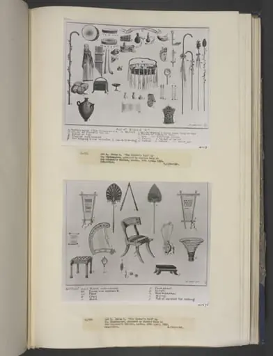 drawing of scenery and props in A Winter's Tale