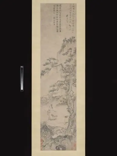 明 杜堇 陶淵明賞菊圖 軸|Tao Yuanming enjoying chrysanthemums, by Du Jin